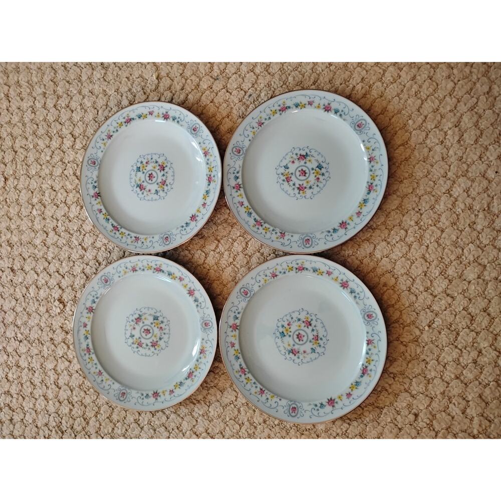 Noritake INNOCENCE 6" Bread & Butter Plate Blue Floral Lot Of 4 Japan